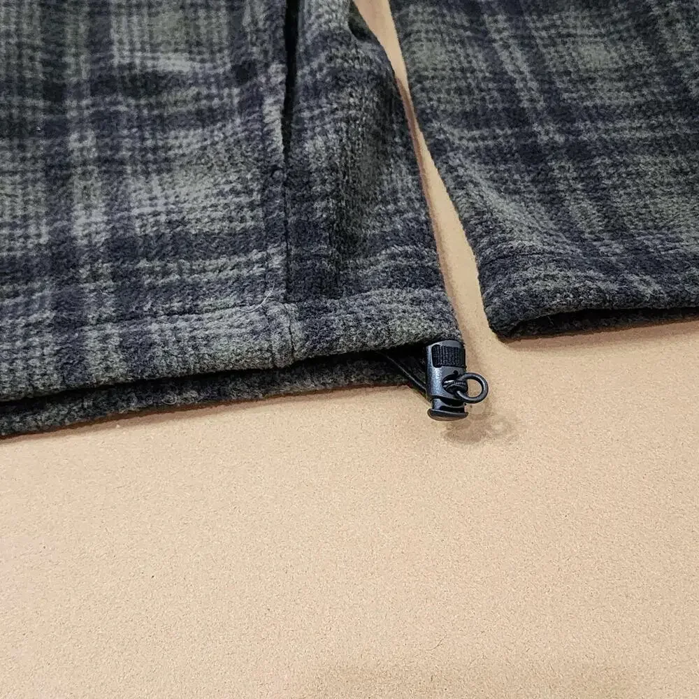 Woolrich Jacket Mens XL Green Plaid Fleece Full Zip Collar Olive Hunt 16121